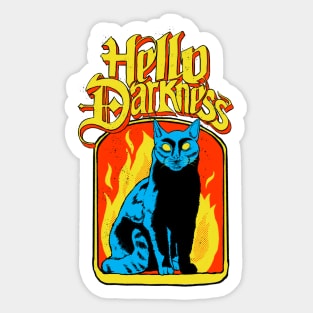 Hello Darkness - Black Cat Sticker